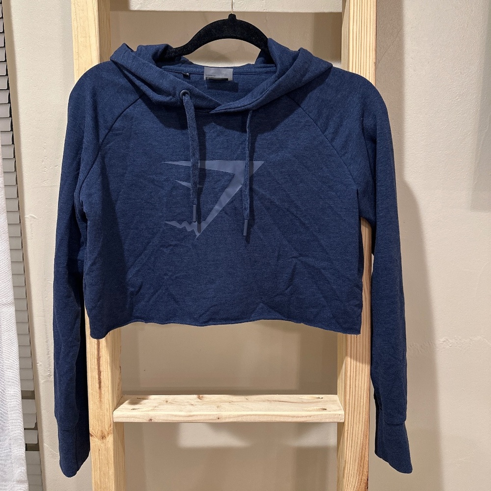 GYMSHARK cropped navy hoodie